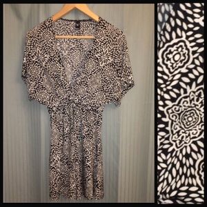 Black & White Low Cut Dress Blouse